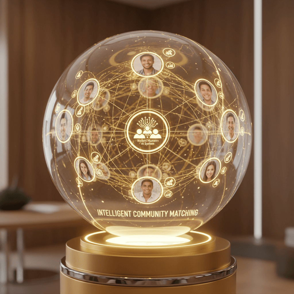 AI concierge holographic interface matching people by skills